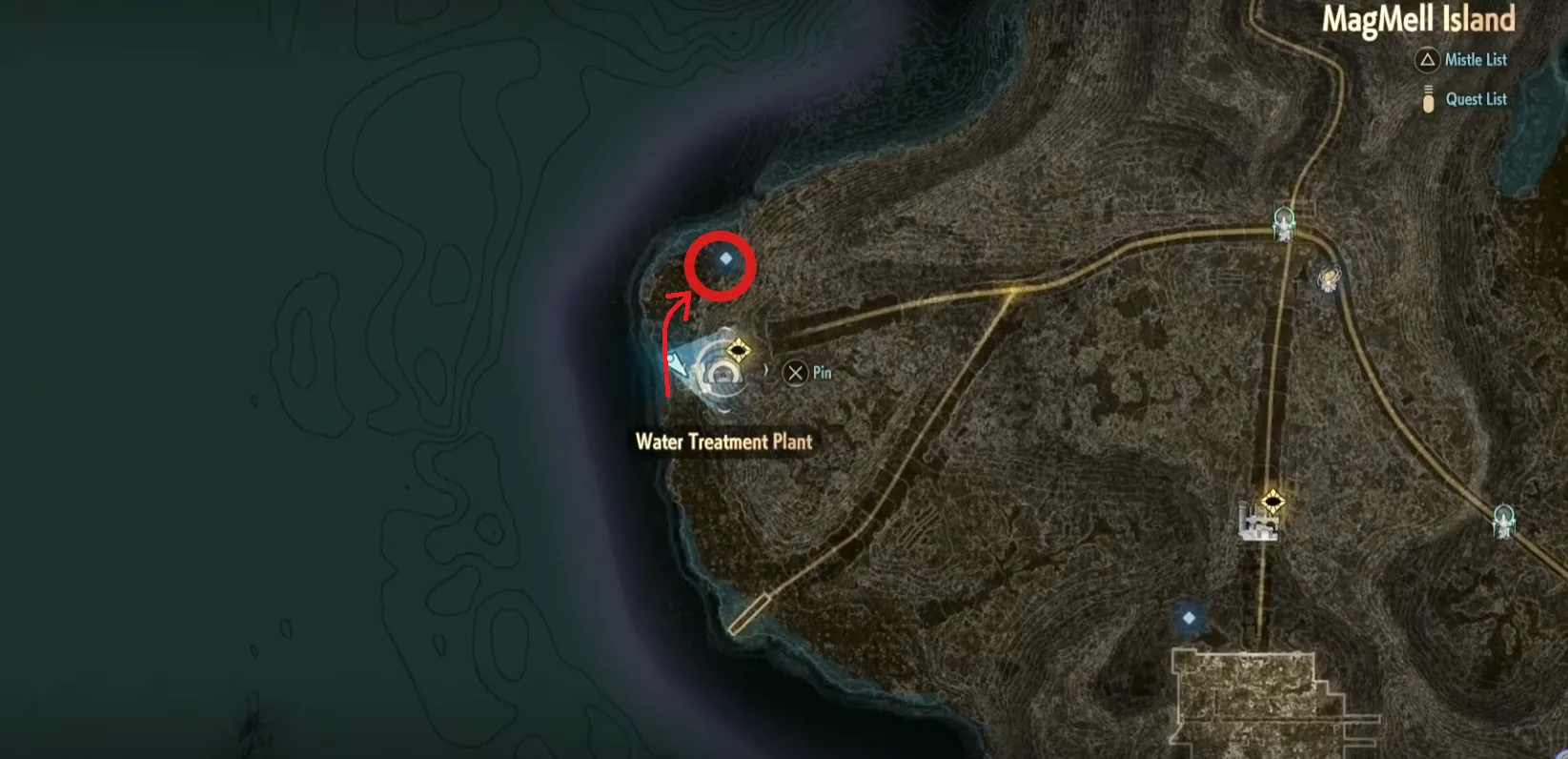 Golden nectar location #2 Magmell Island