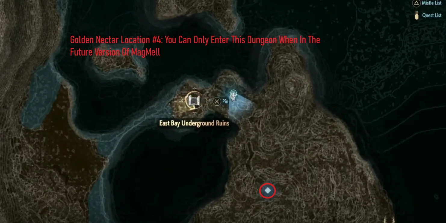 Golden nectar location on map #4 magmell island