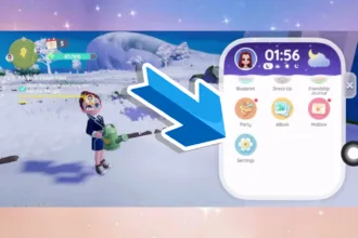 Heartopia gameplay screenshot showing island with snow effects disabled during Winter Frost season 2026 for smoother performance and reduced lag