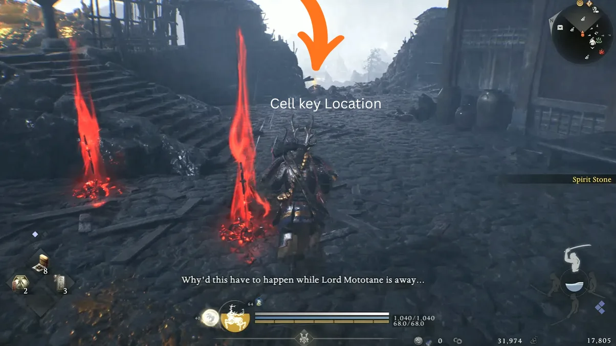 Lake Hamana Horie Castle Cell Keys Location in Nioh 3