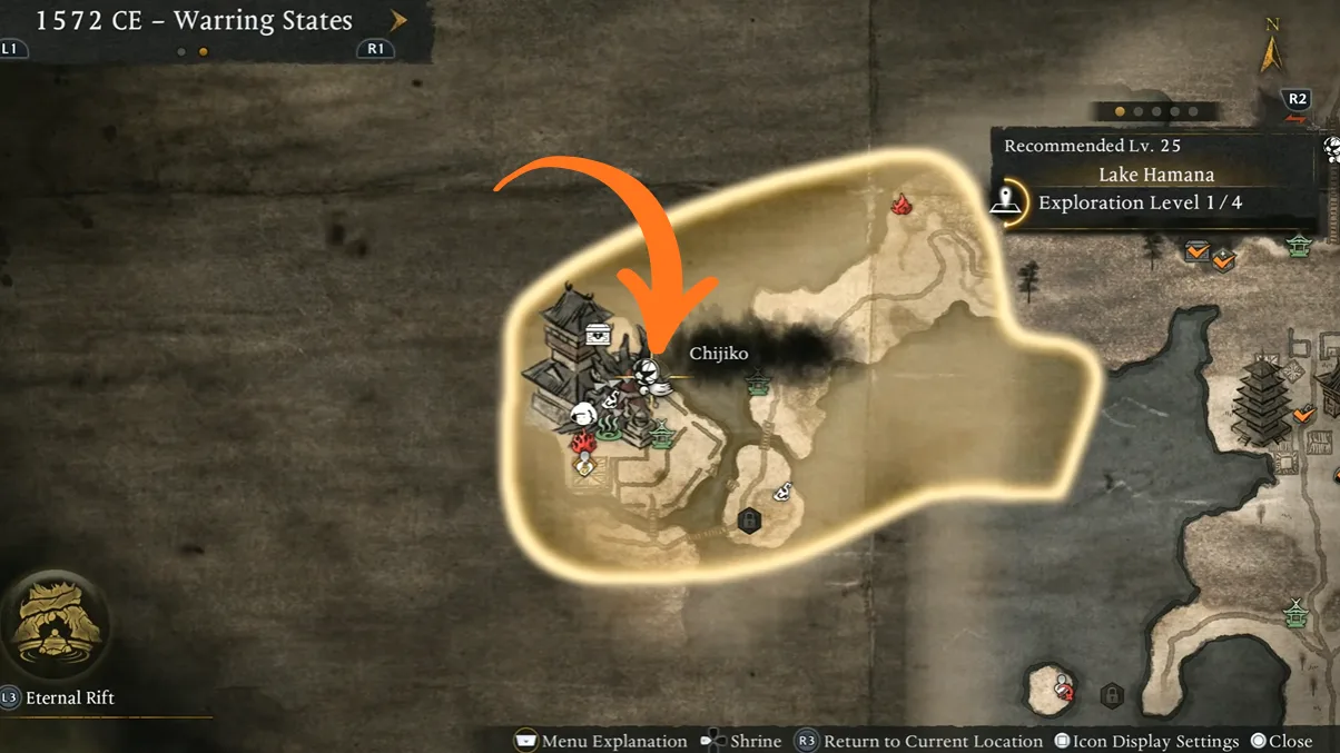 lake Hamana Horie Castle cell keys Nioh 3