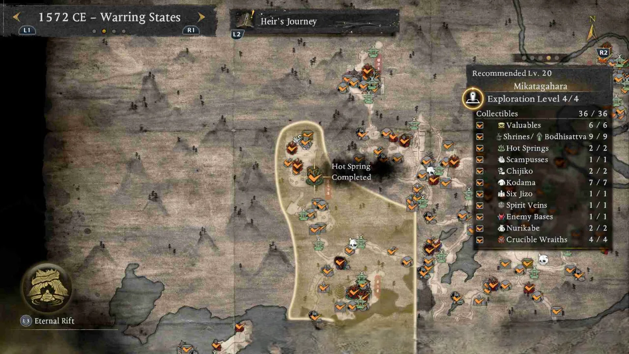 Hot Spring location in Mikatagahara Nioh 3