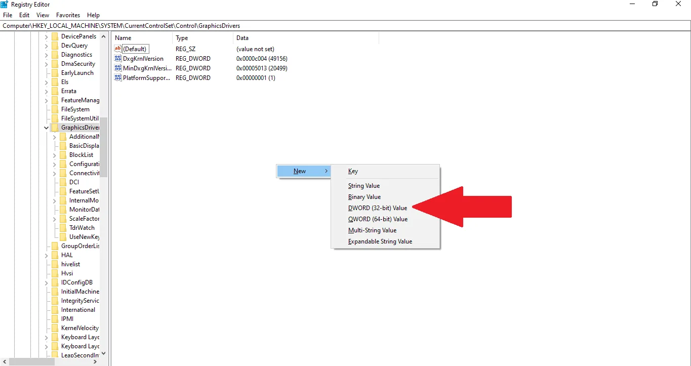 editing registry to adjust tdr in Windows