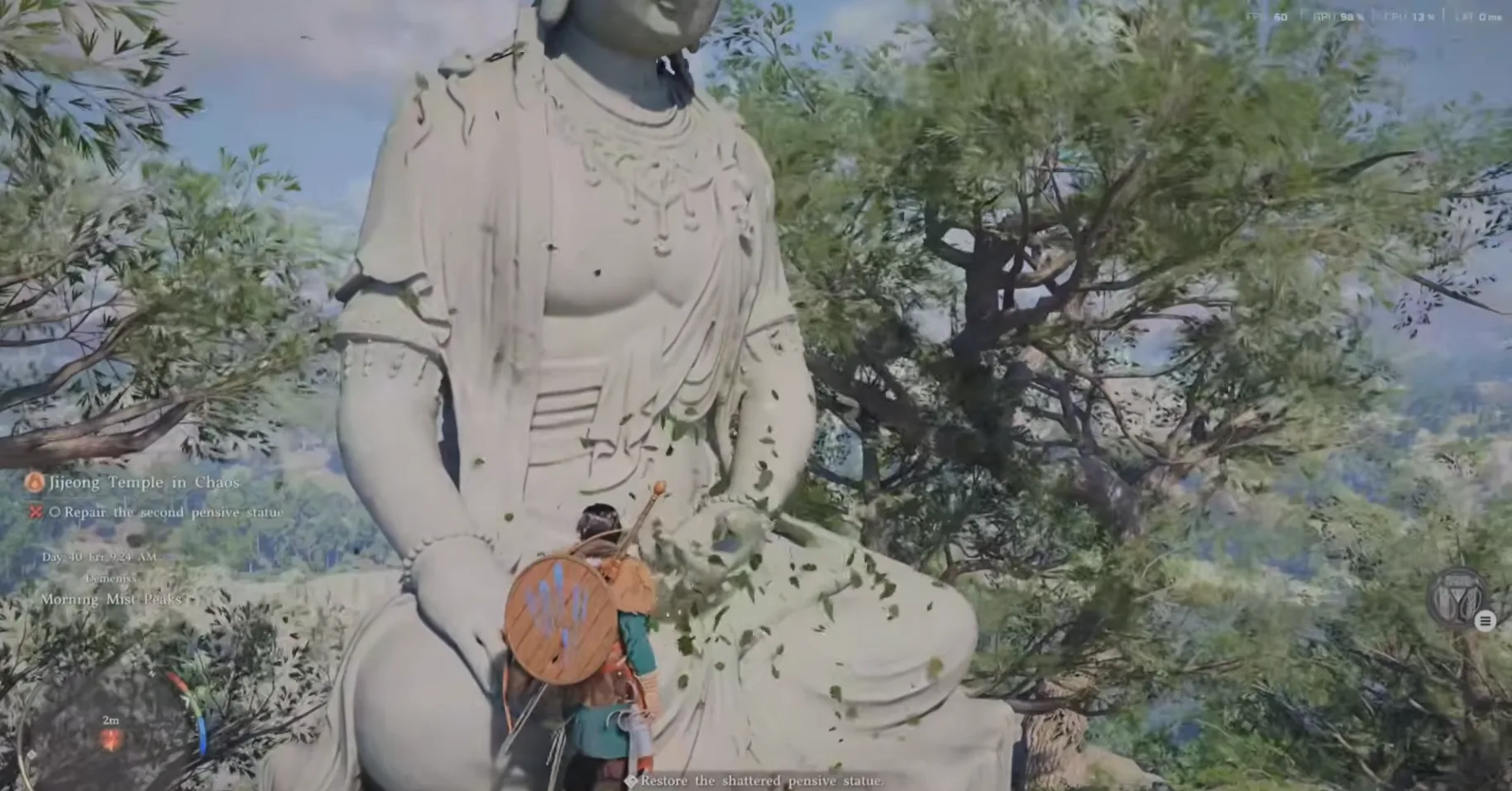 Correct position for the left hand of the second pensive statue in Crimson Desert