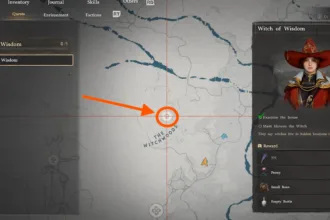 Location of Elowen Witch house in crimson dessert